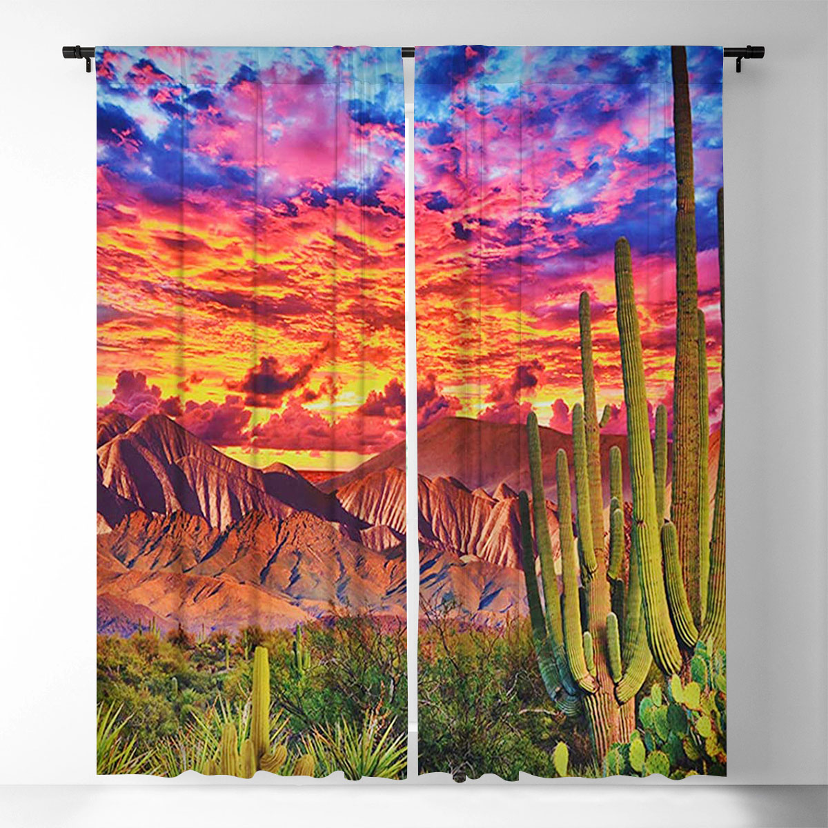 Sunset Desert Window Curtain