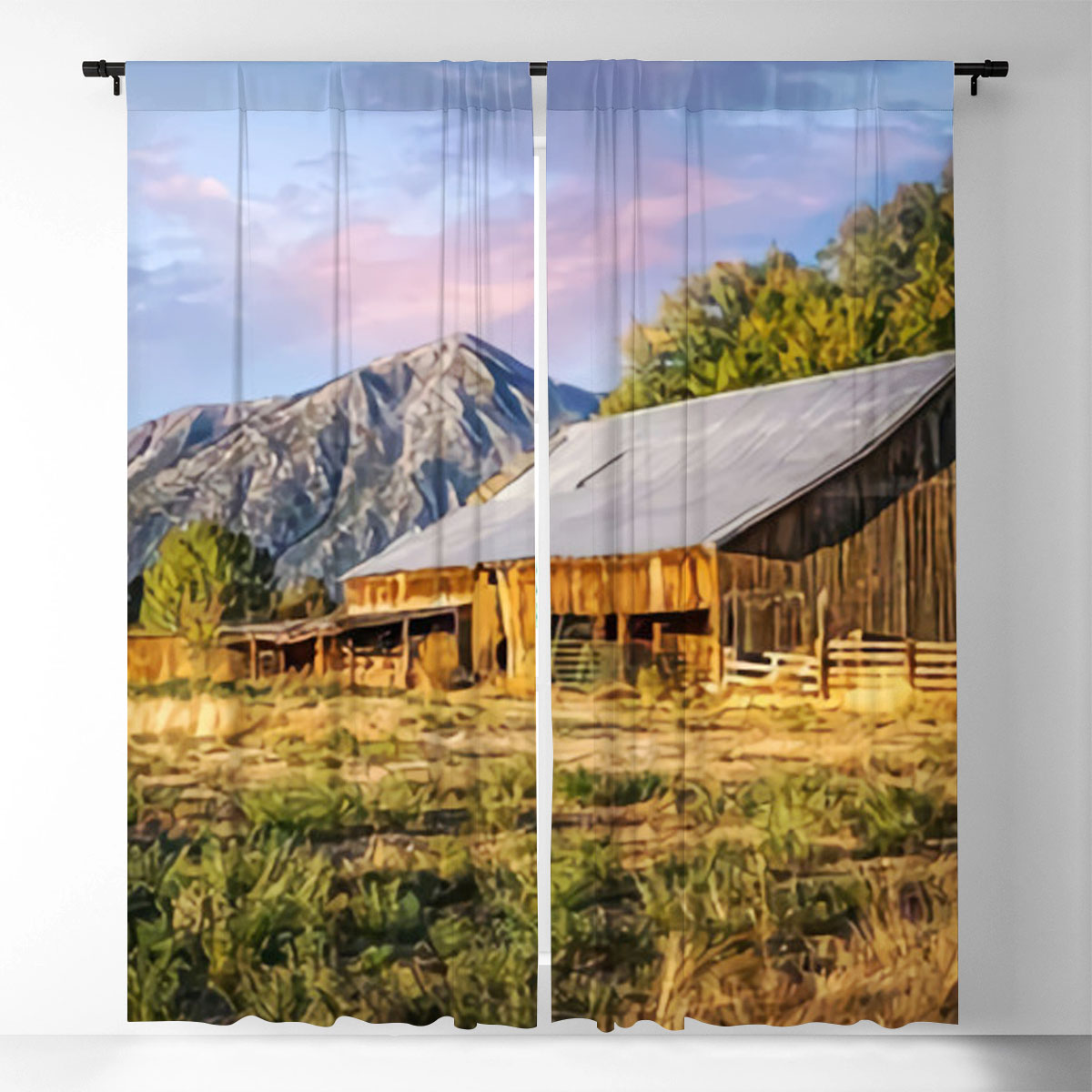Sunset Farmhouse Window Curtain