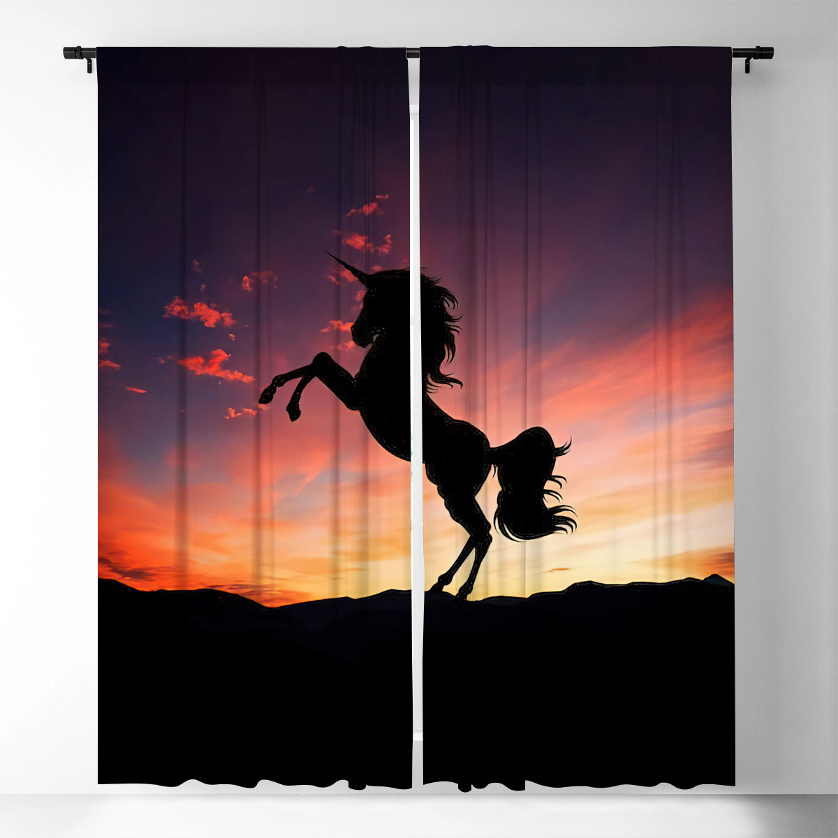 Sunset Unicorn Window Curtain