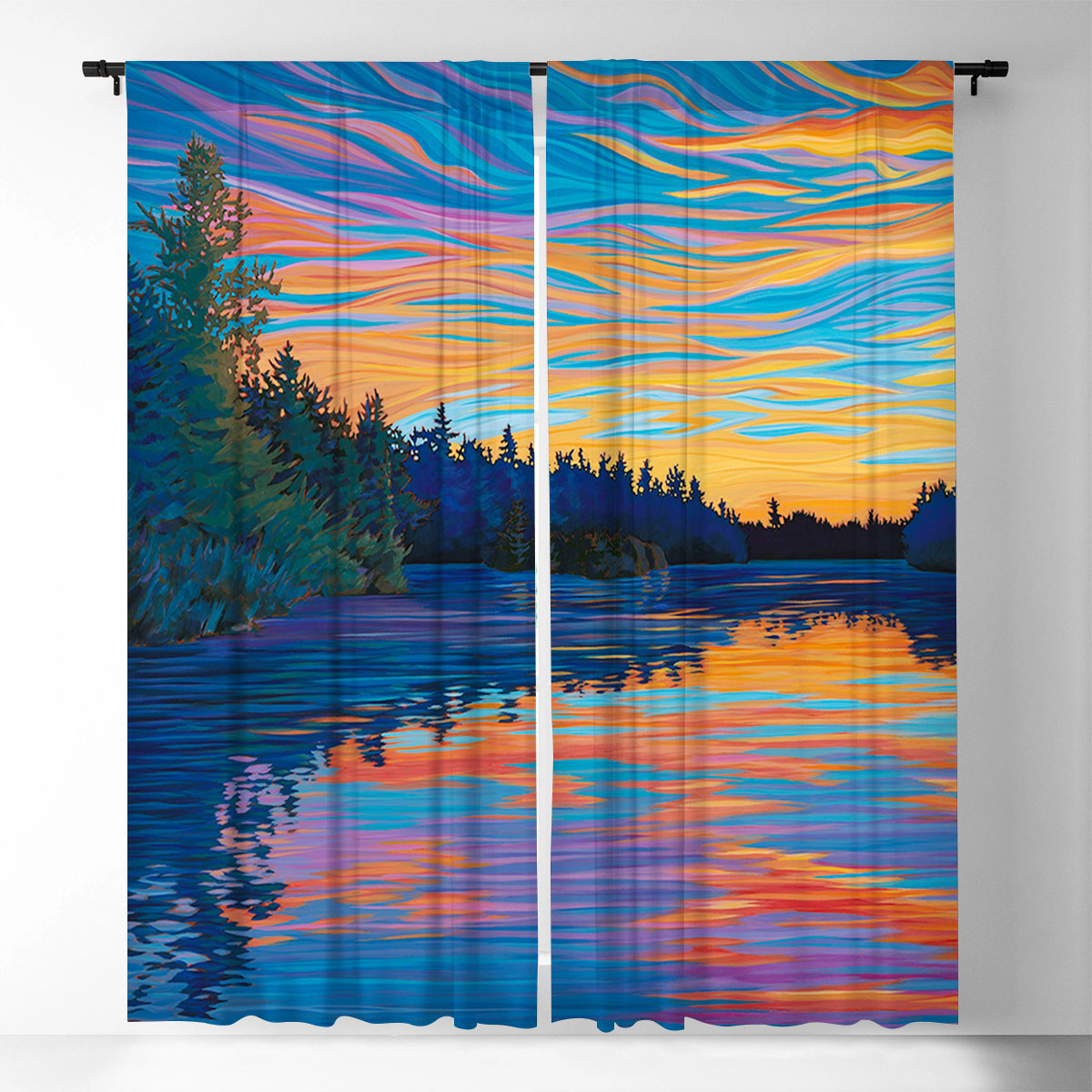 Sunset Victoria Falls Window Curtain