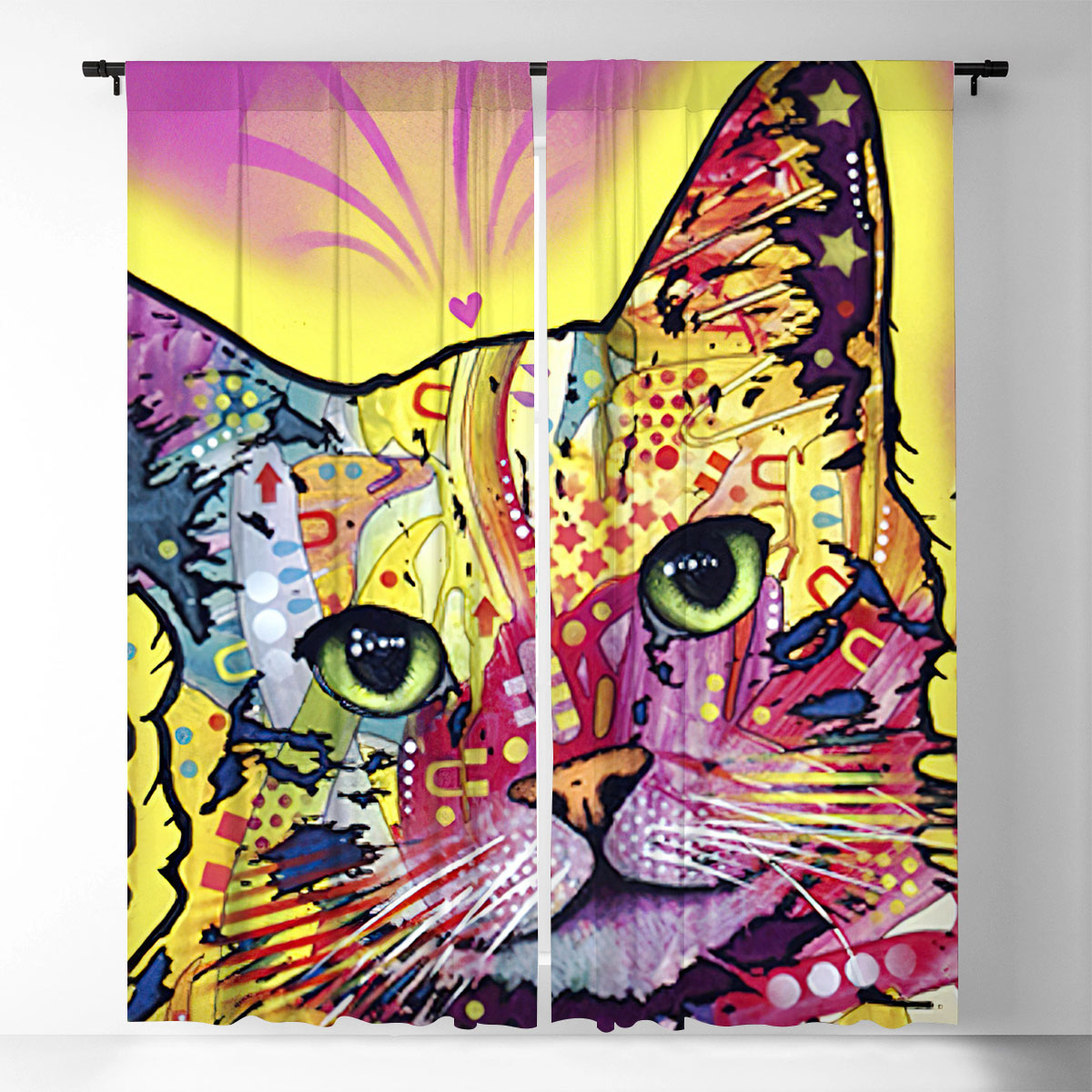 Tabby Cat Window Curtain