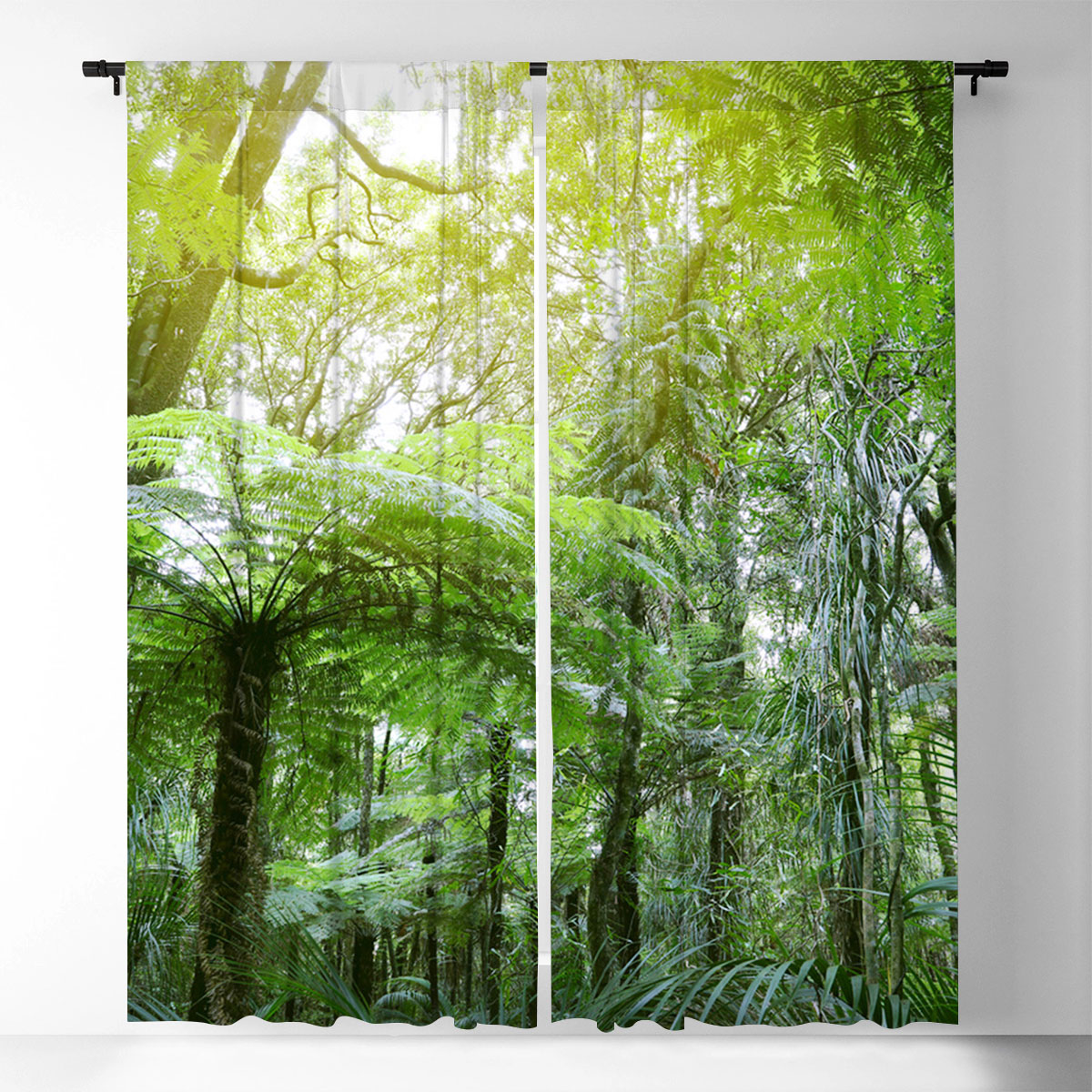 Tree ferns in jungle Window Curtain