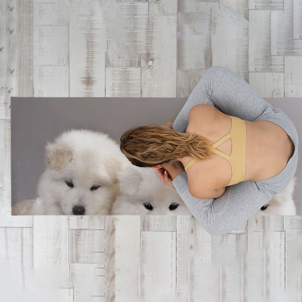 Baby White Dog Yoga Mat