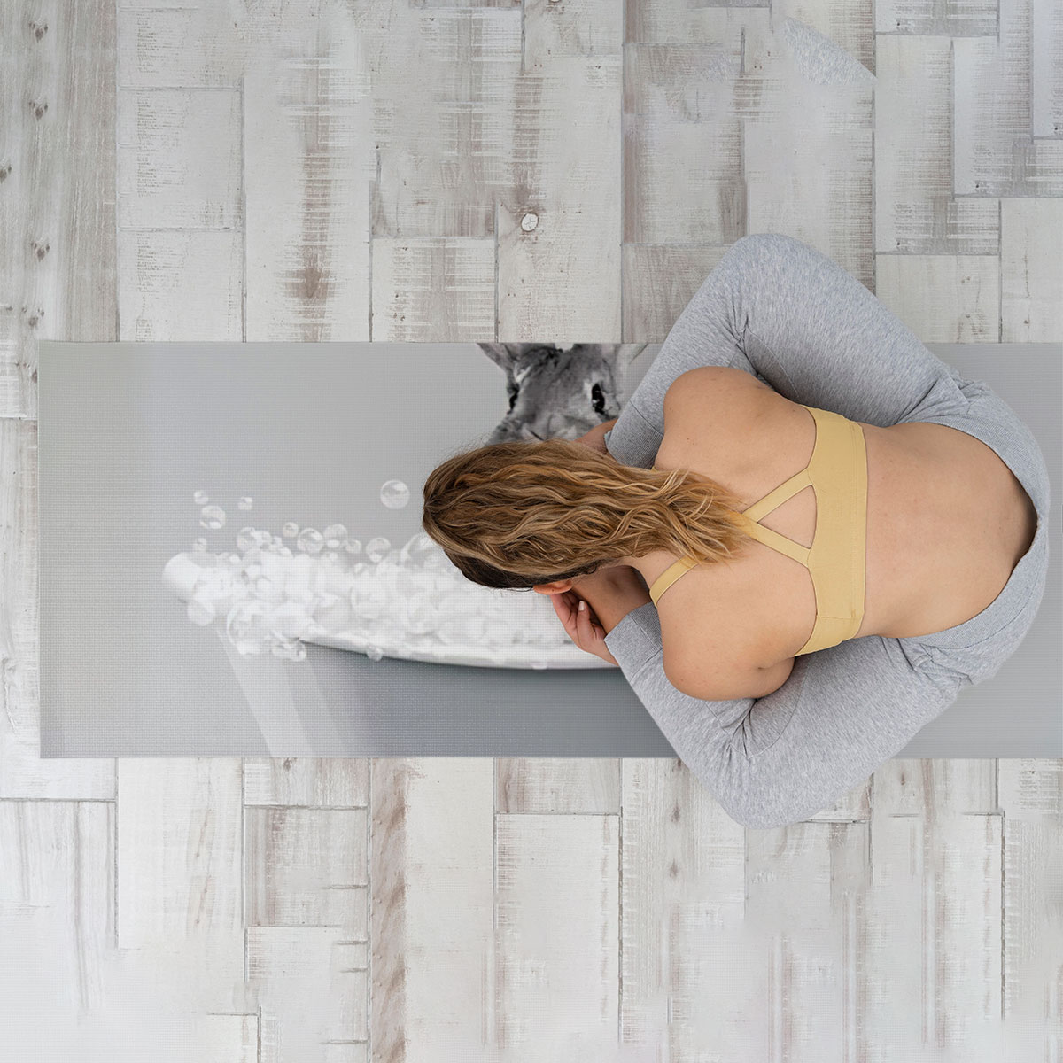 Bathtub Rabbit Yoga Mat