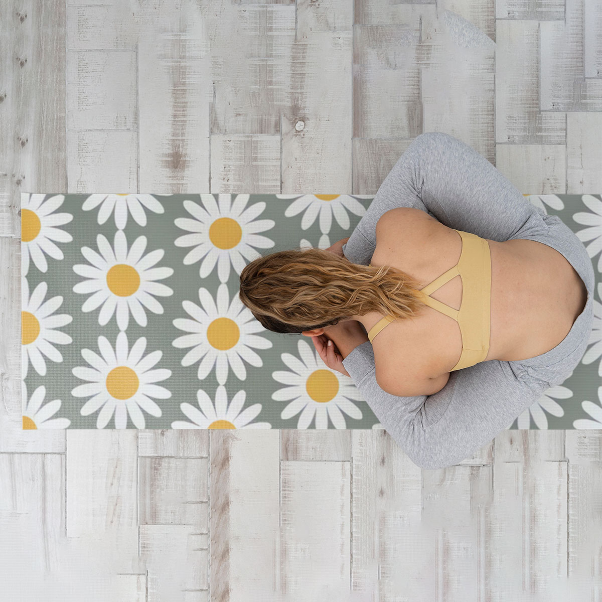 Beautiful Daisy Flower Yoga Mat
