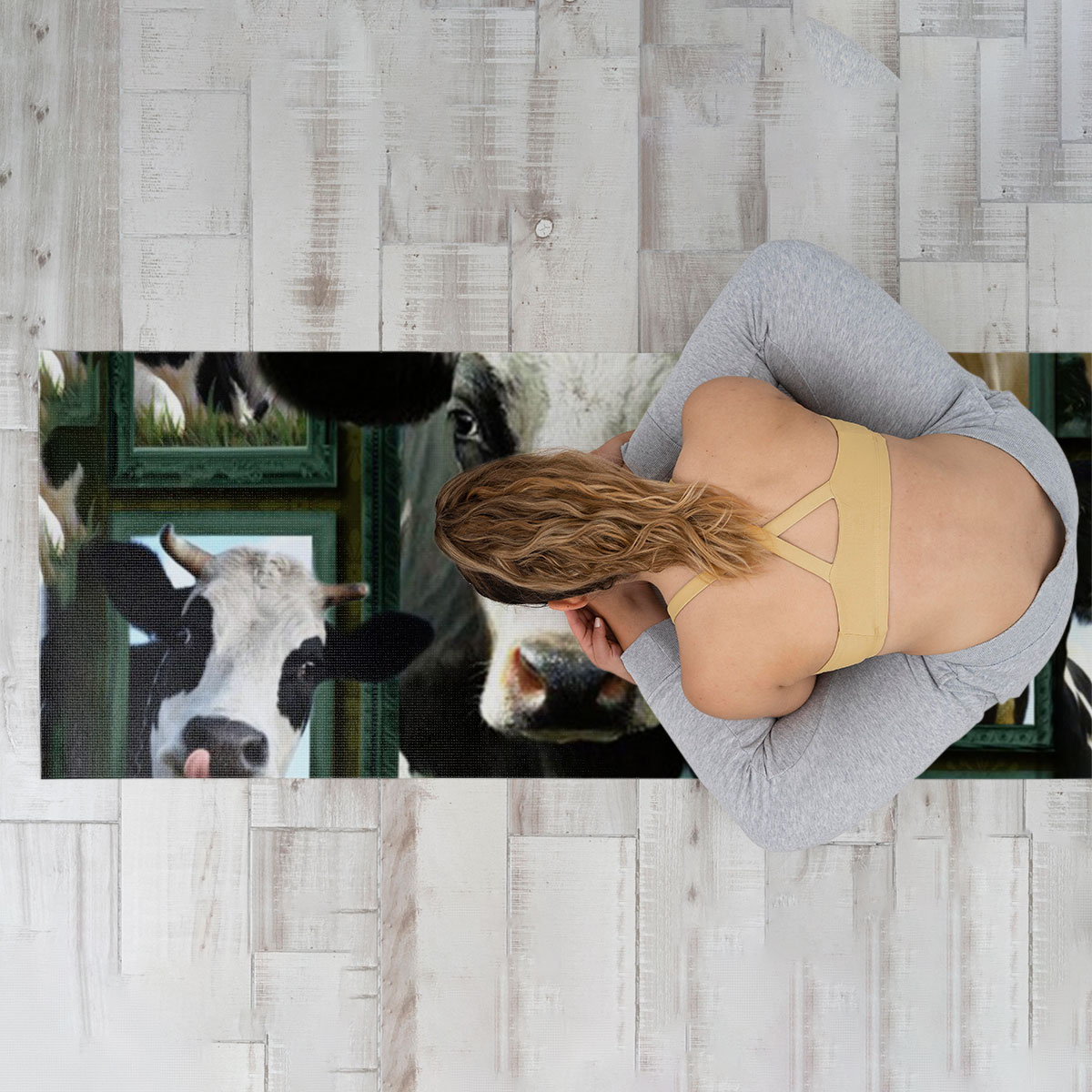 Black And White Cow Yoga Mat