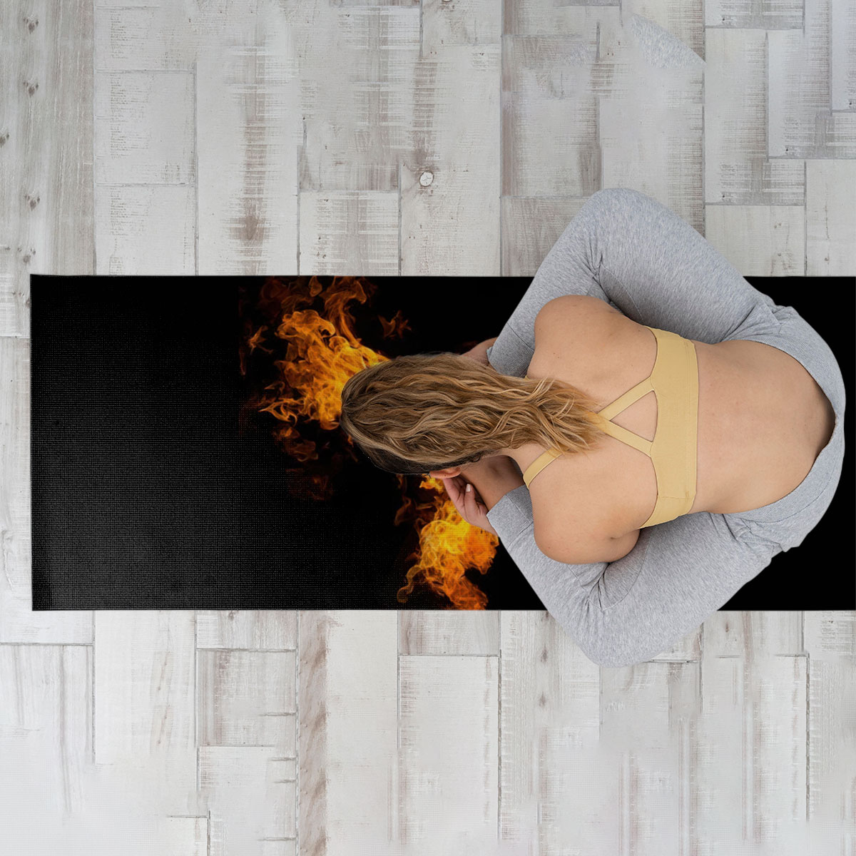 Black Fire Phoenix Yoga Mat
