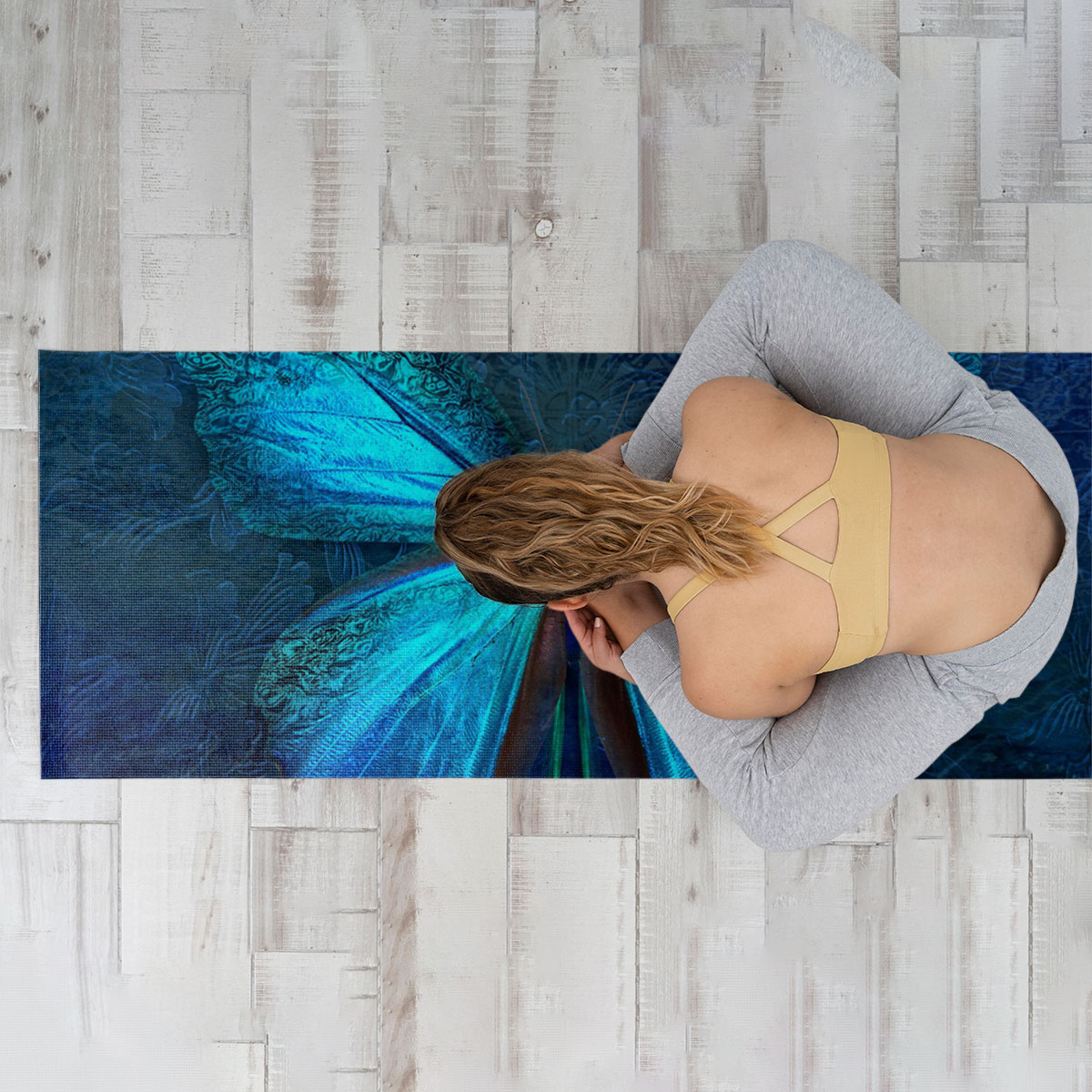 Blue Butterfly Yoga Mat