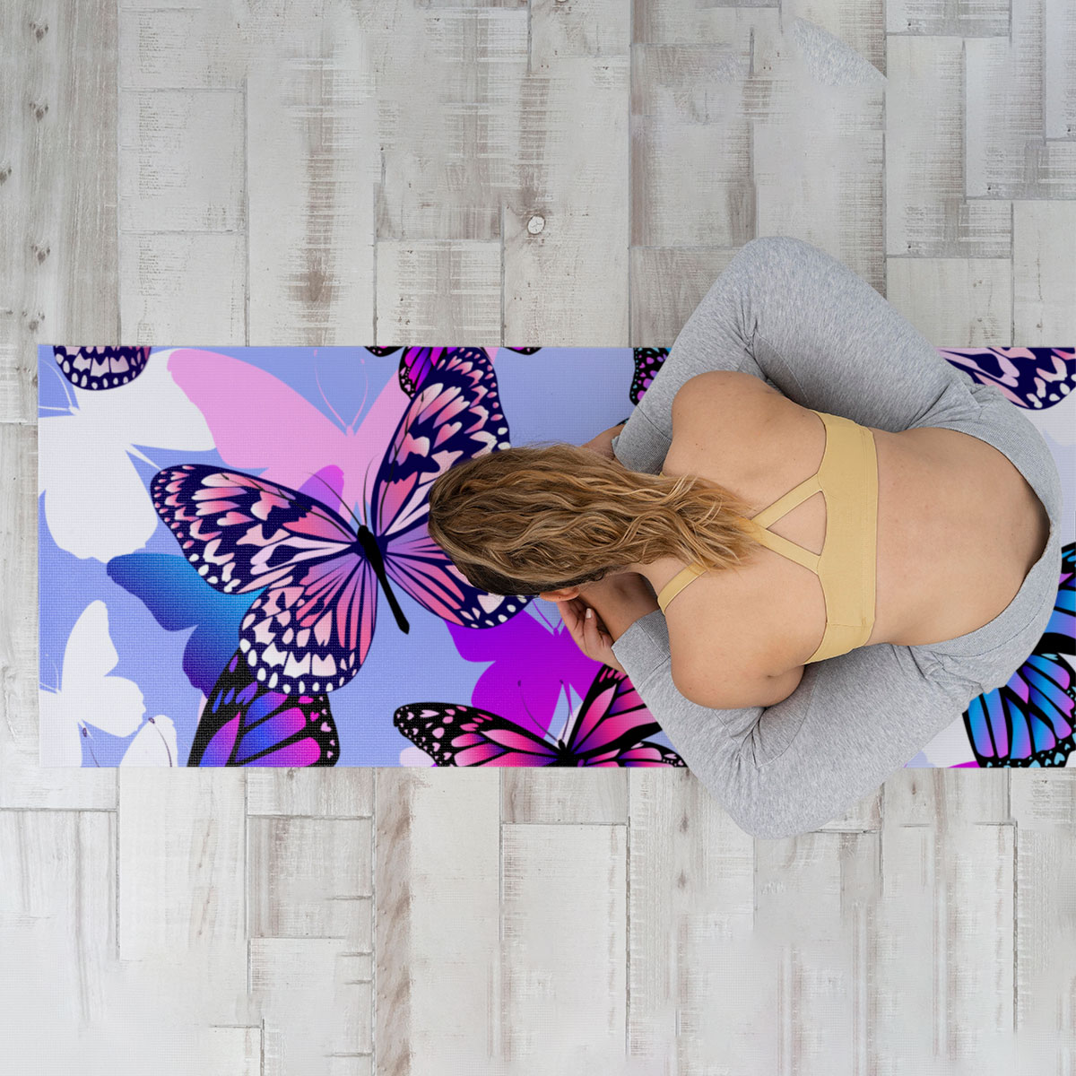 Purple Butterfly Yoga Mat