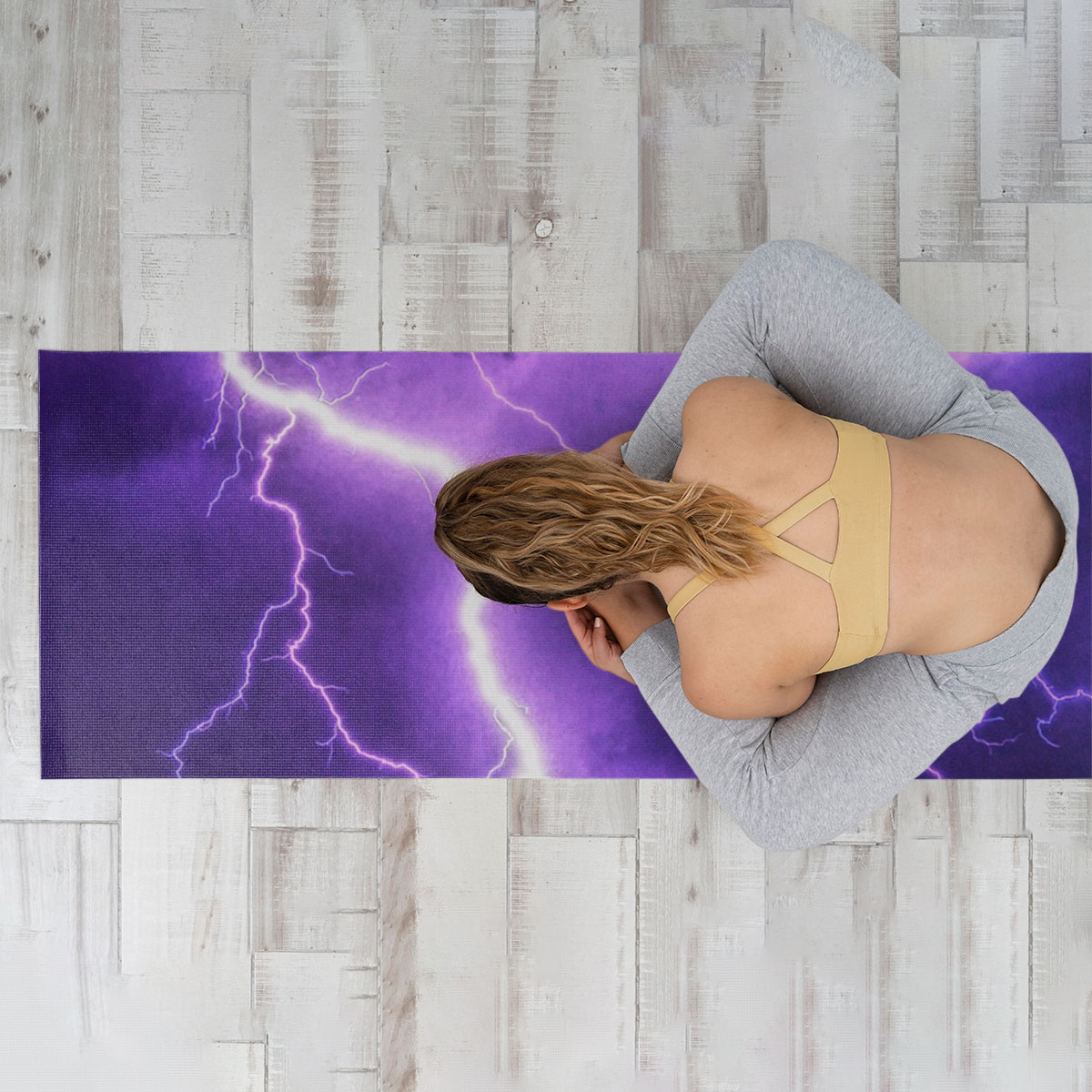 Purple Lightning Yoga Mat