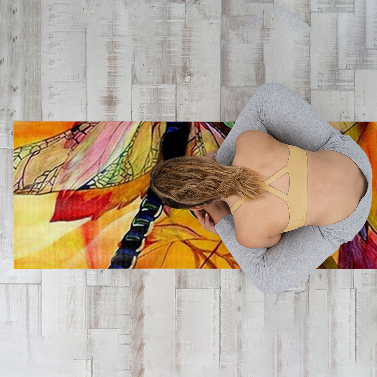 The Sunset Dragonfly Yoga Mat