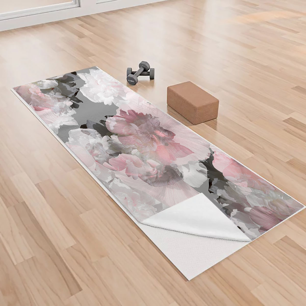 Abstract Peony Yoga Towels