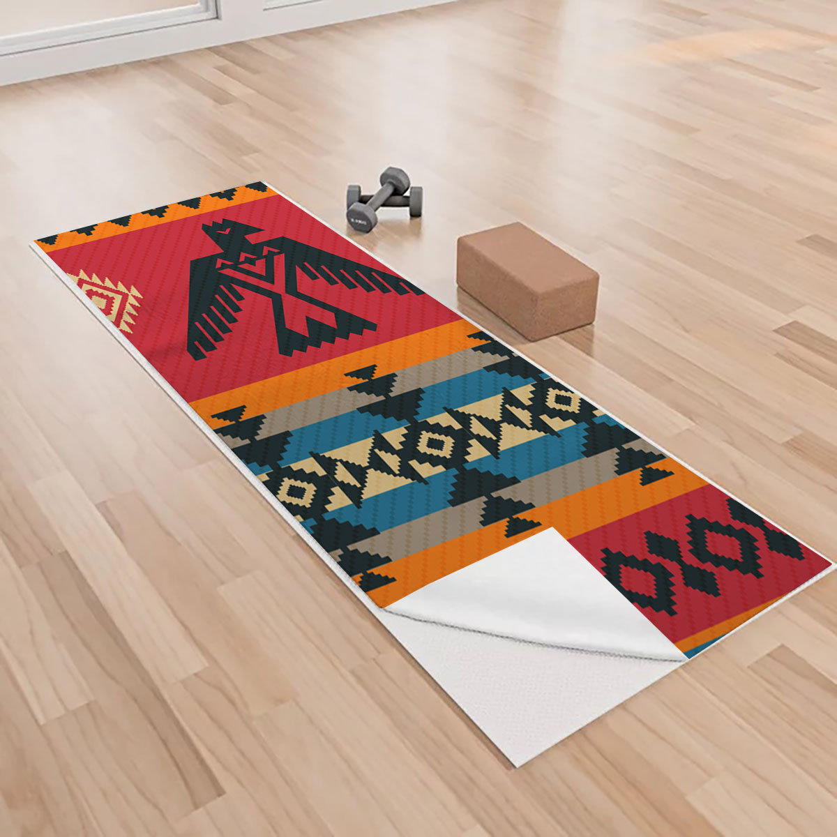 Batmerry Ethnic Geometric Yoga Towels