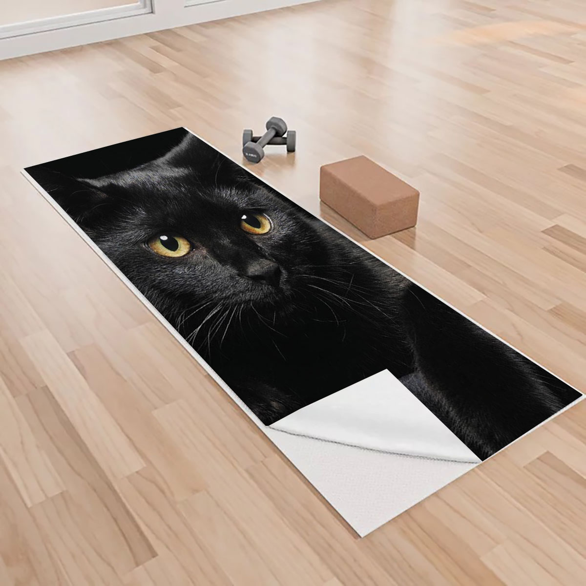 Black Cat Yoga Towels