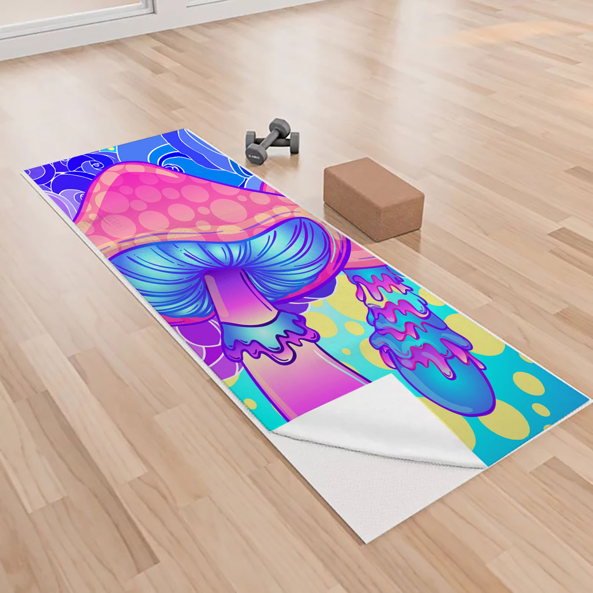 Psychedelic Mushroom Yoga Towels