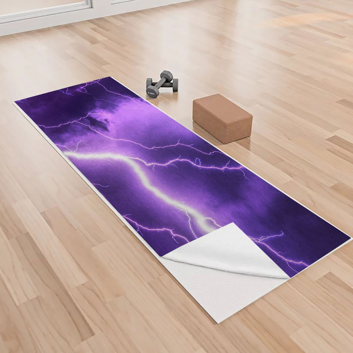 Purple Lightning Yoga Towels