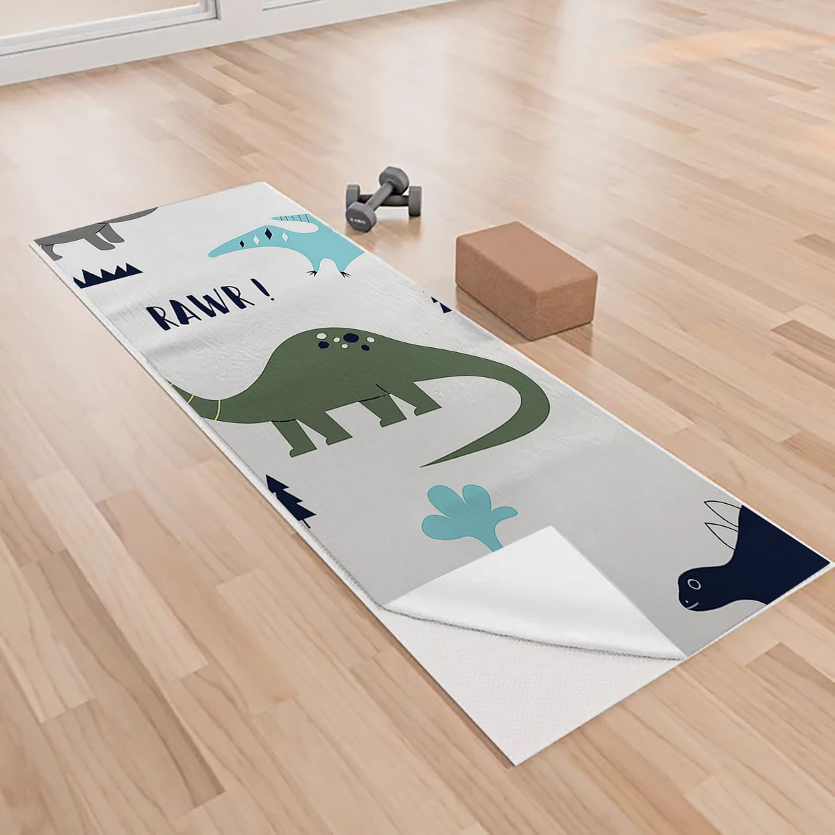 Sweet Dinosaur Yoga Towels
