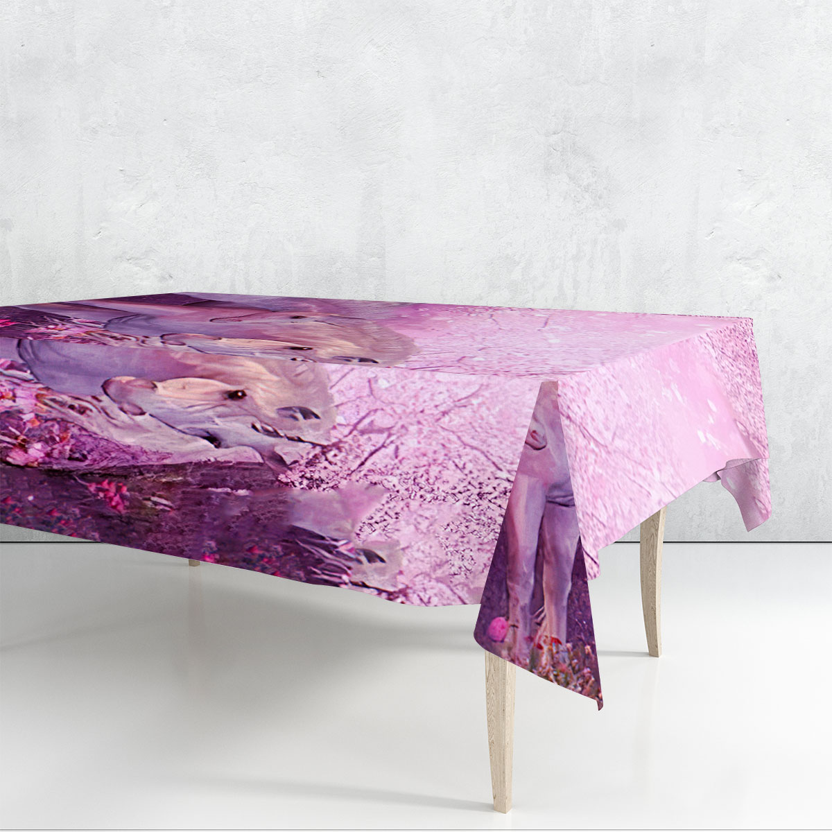 Cherry Blossom Unicorn Rectangle Tablecloth