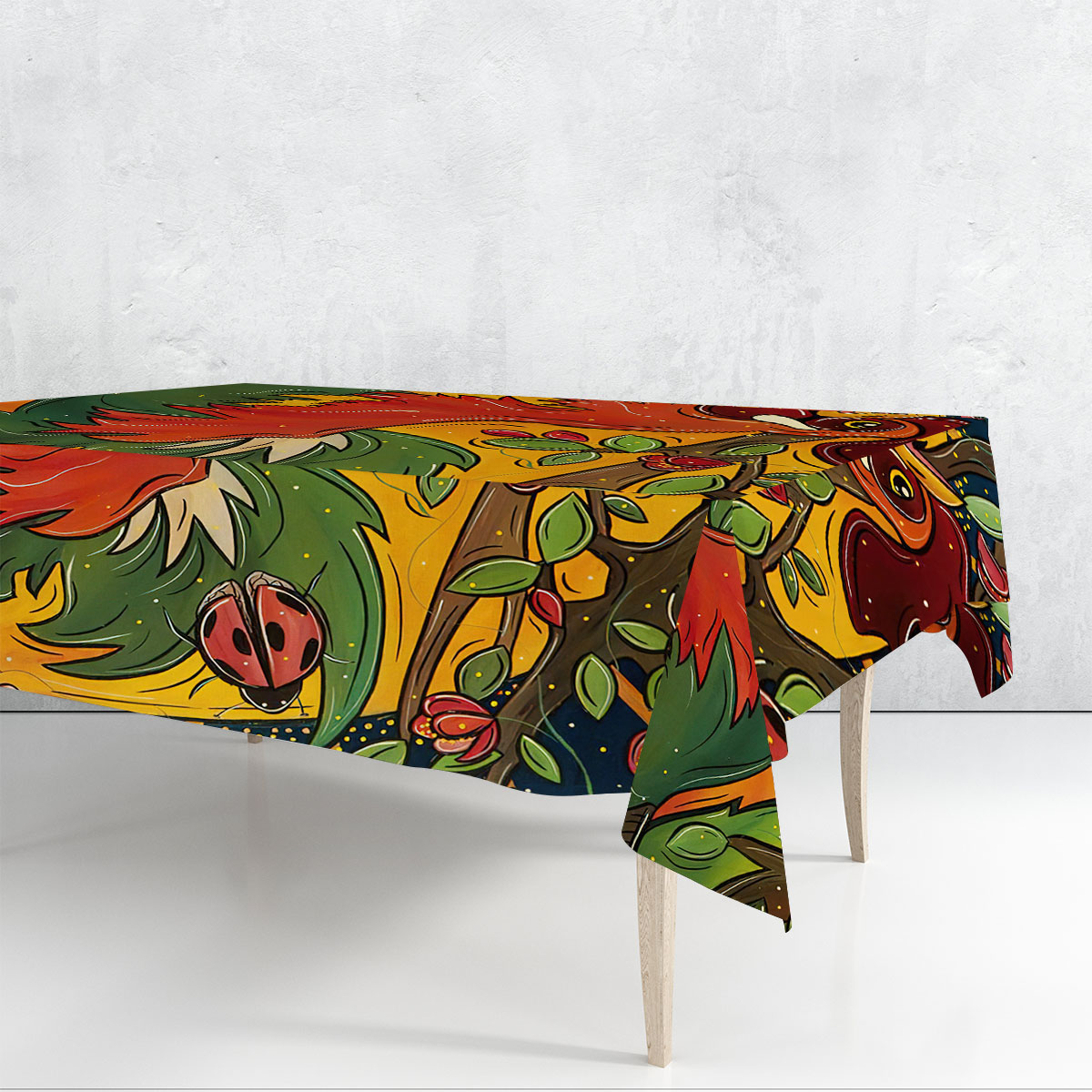 Chicken And Trees Rectangle Tablecloth