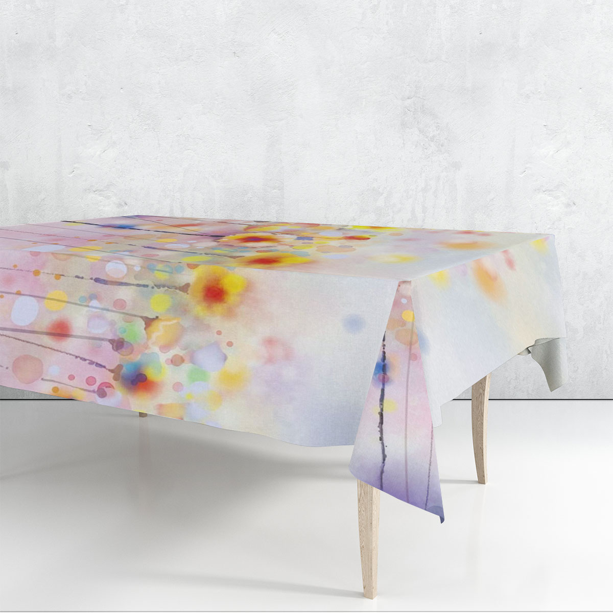 Color Dreamy Flower Rectangle Tablecloth