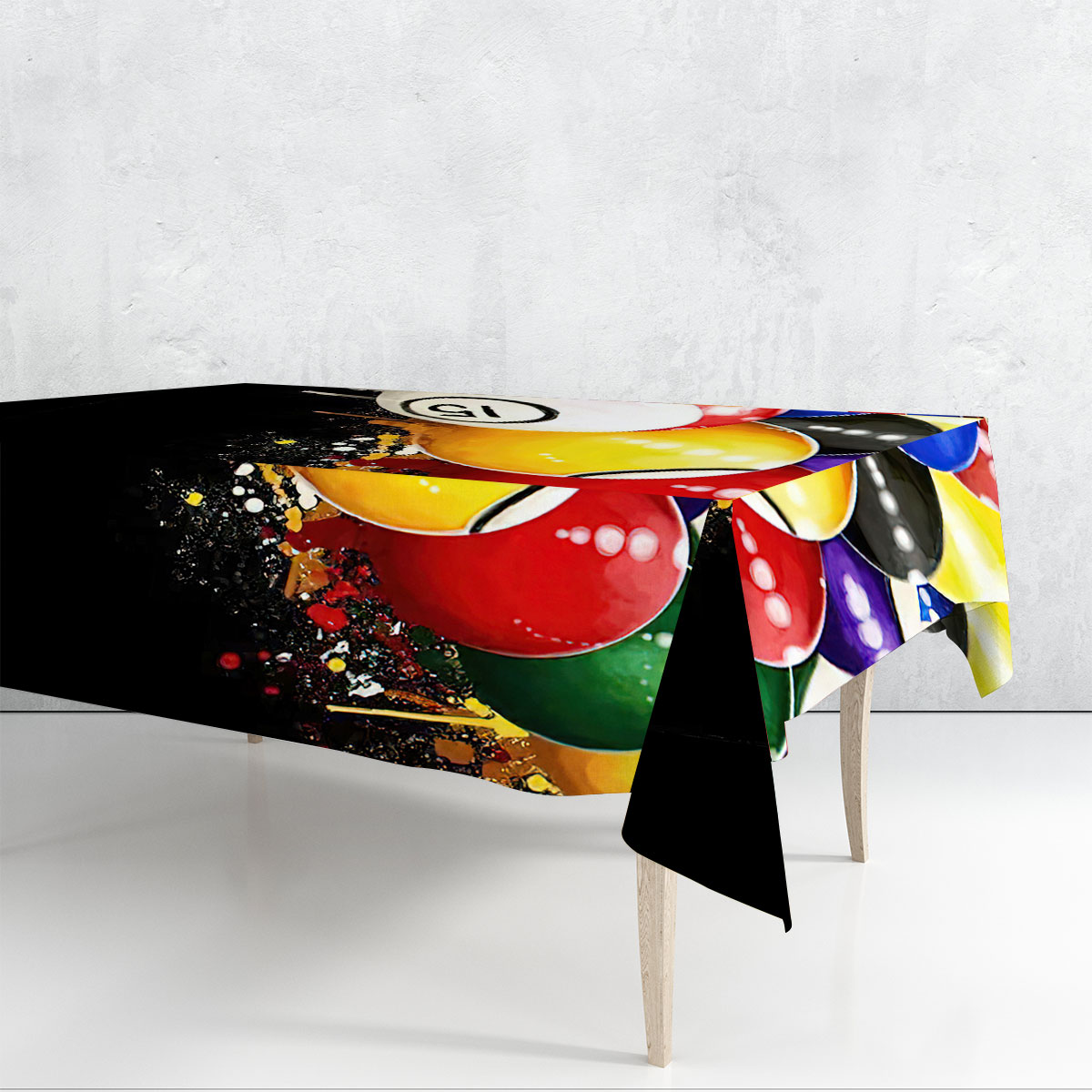 Colorful Billiard Rectangle Tablecloth