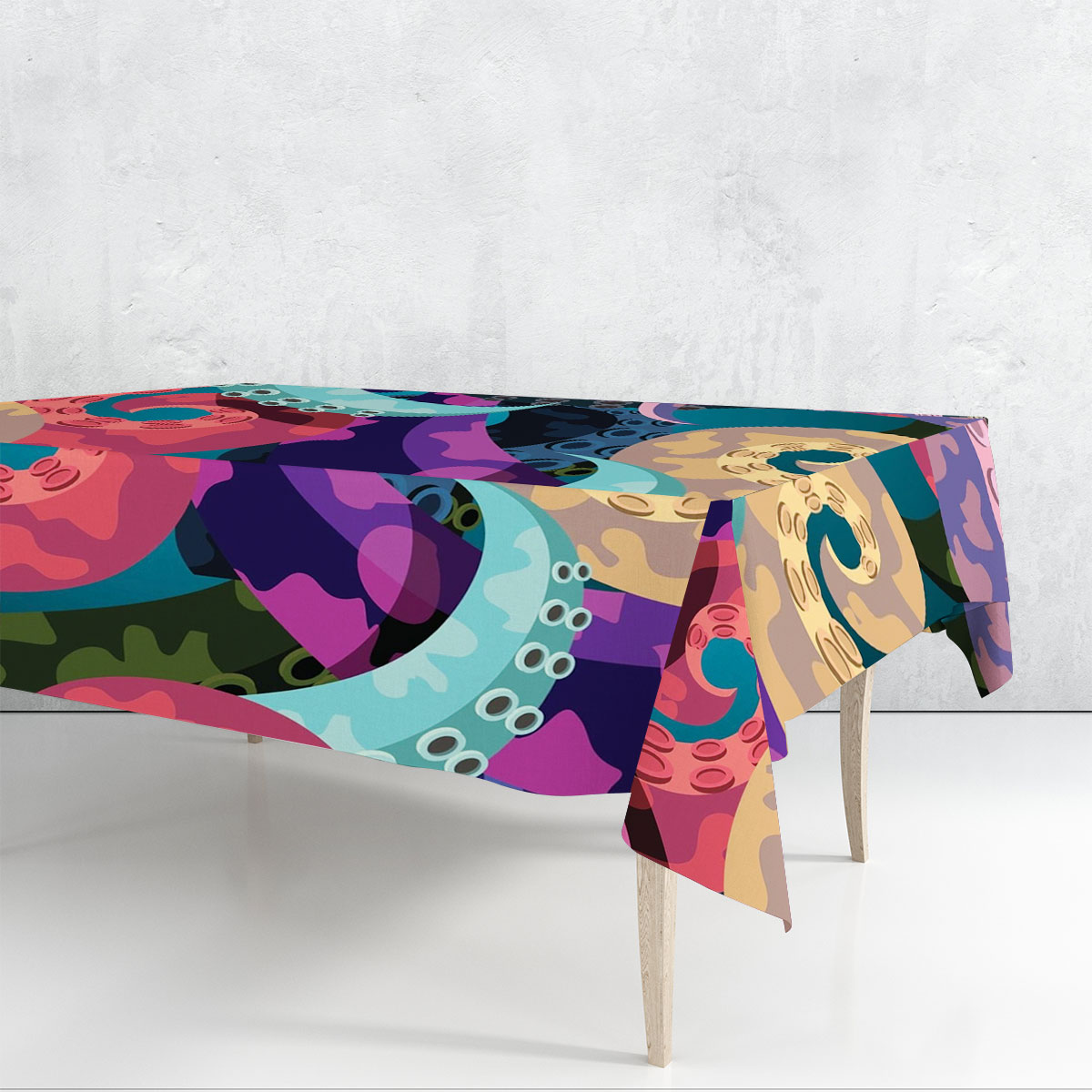 Colorful Octopus Rectangle Tablecloth