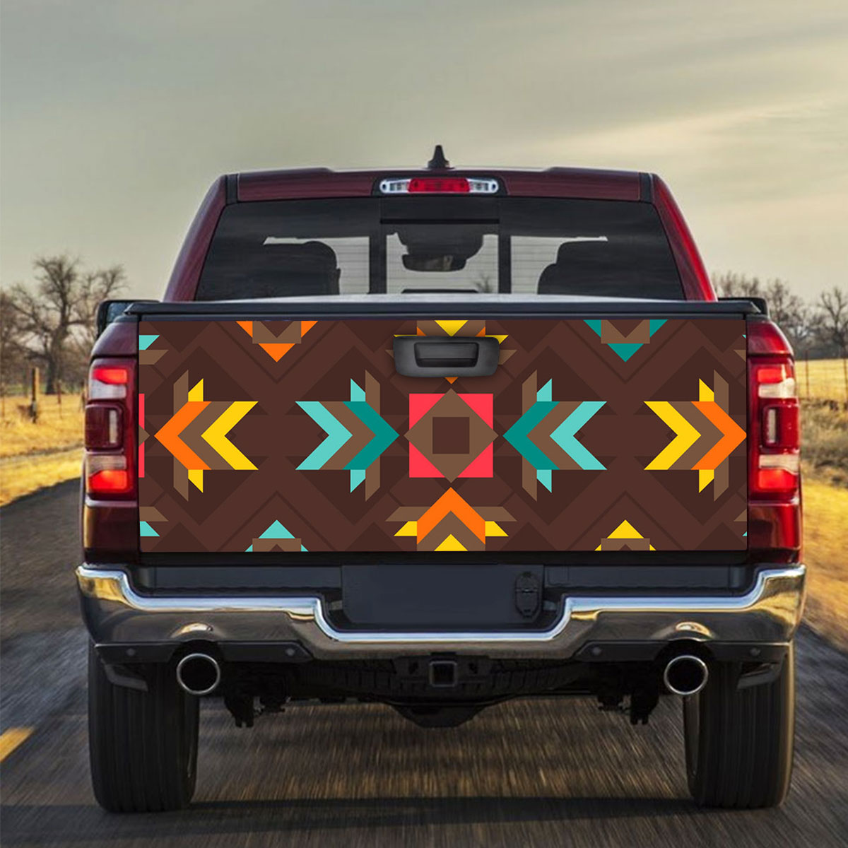 Brown Native American Truck Bed Decal