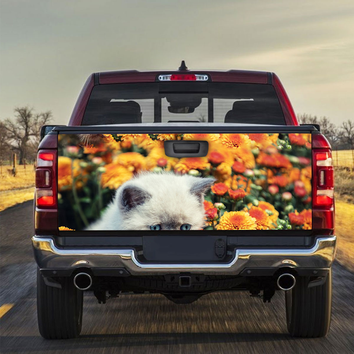 Cat And Flower Truck Bed Decal
