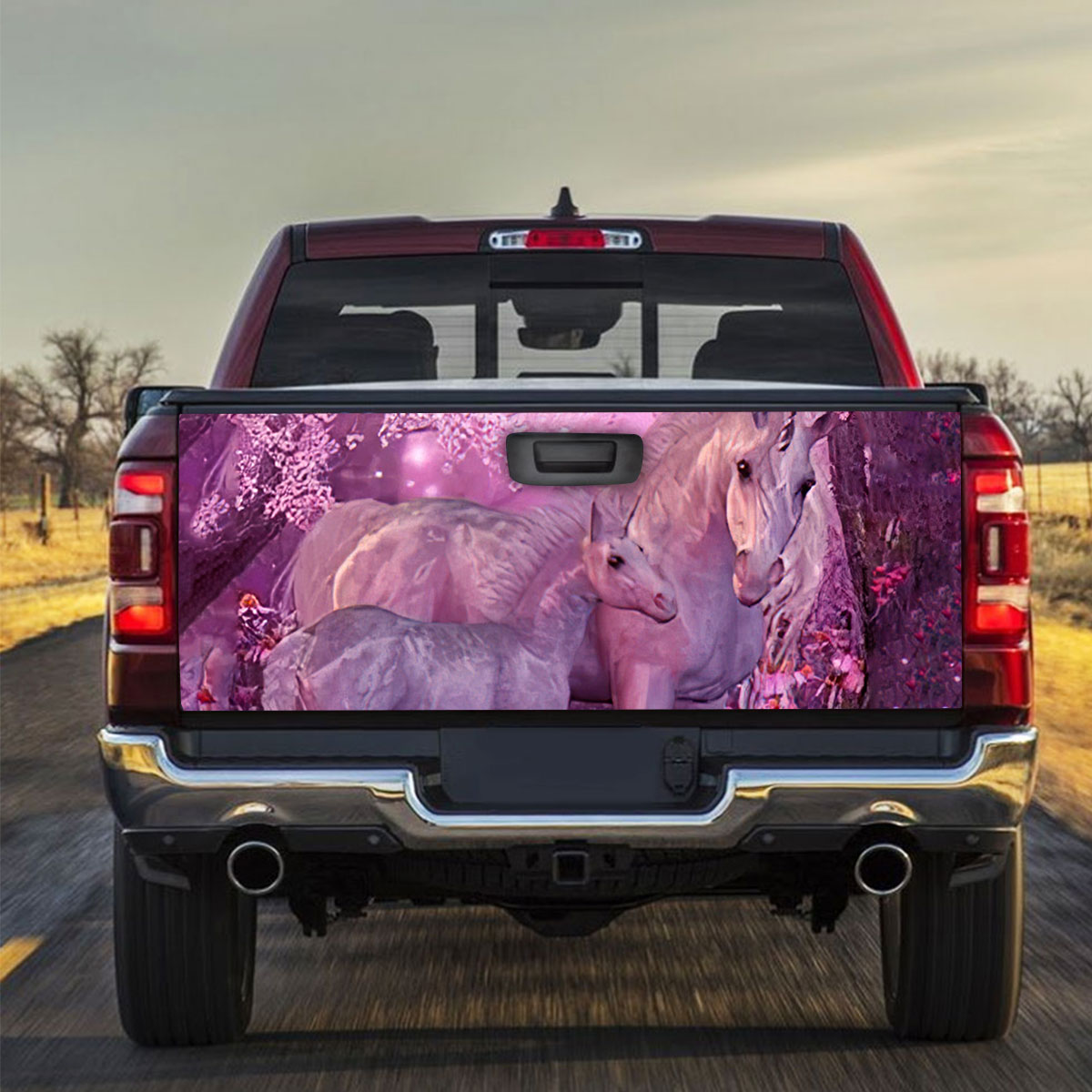 Cherry Blossom Unicorn Truck Bed Decal