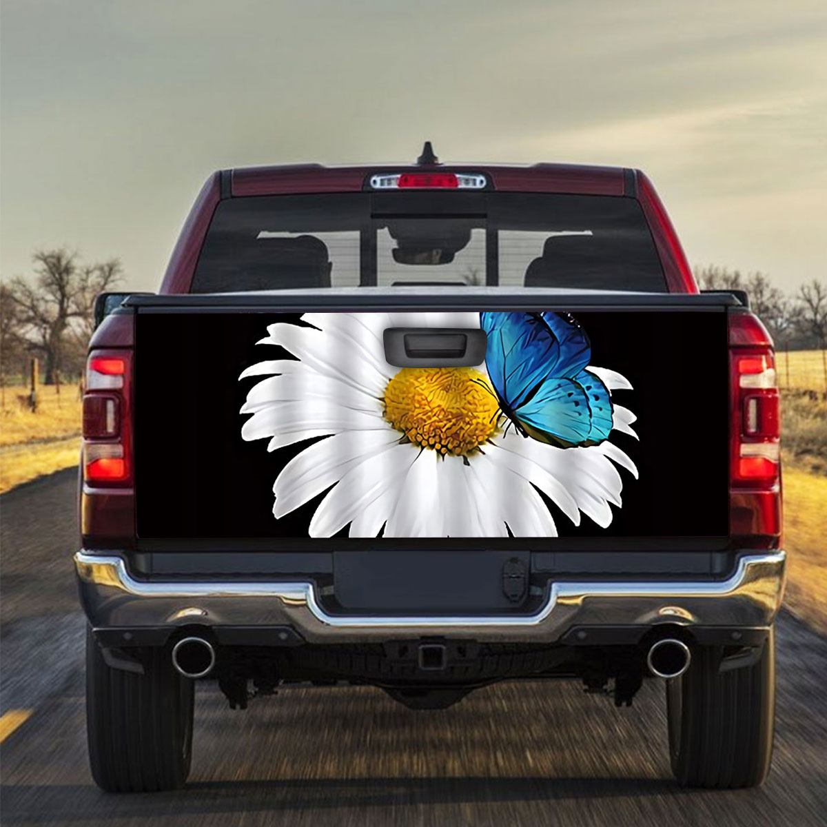 Classic Daisy With Butterfly Truck Bed Decal