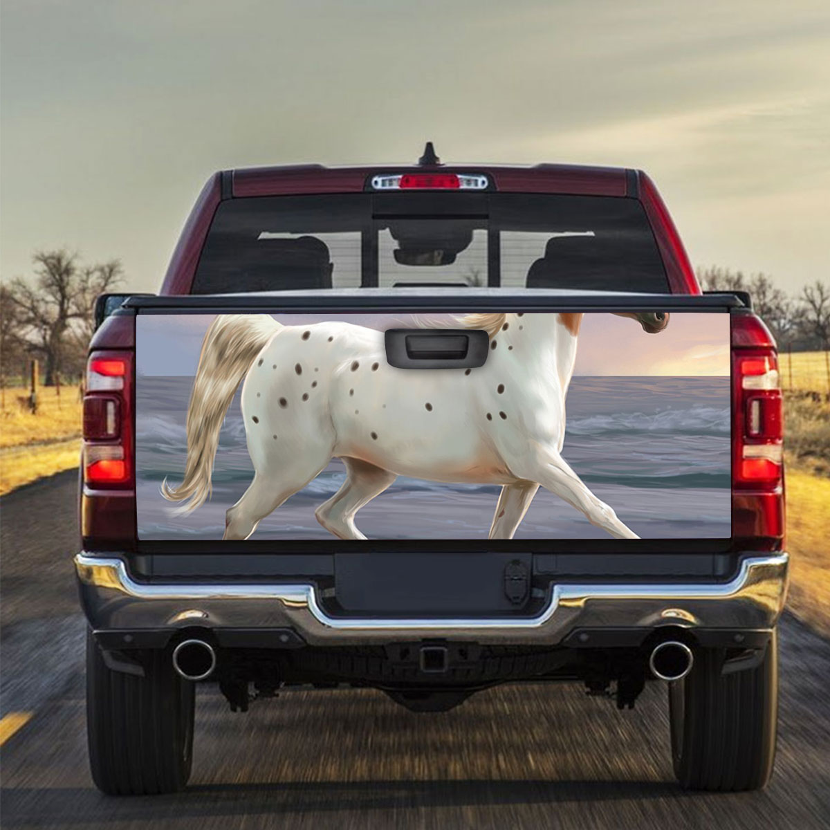 Classic White Horse Truck Bed Decal