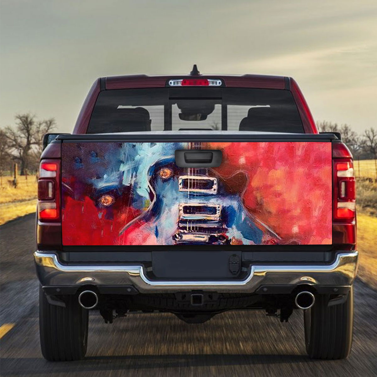 Colorful Guitar Truck Bed Decal