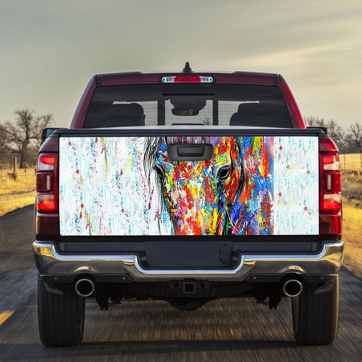 Colorful Horse Truck Bed Decal