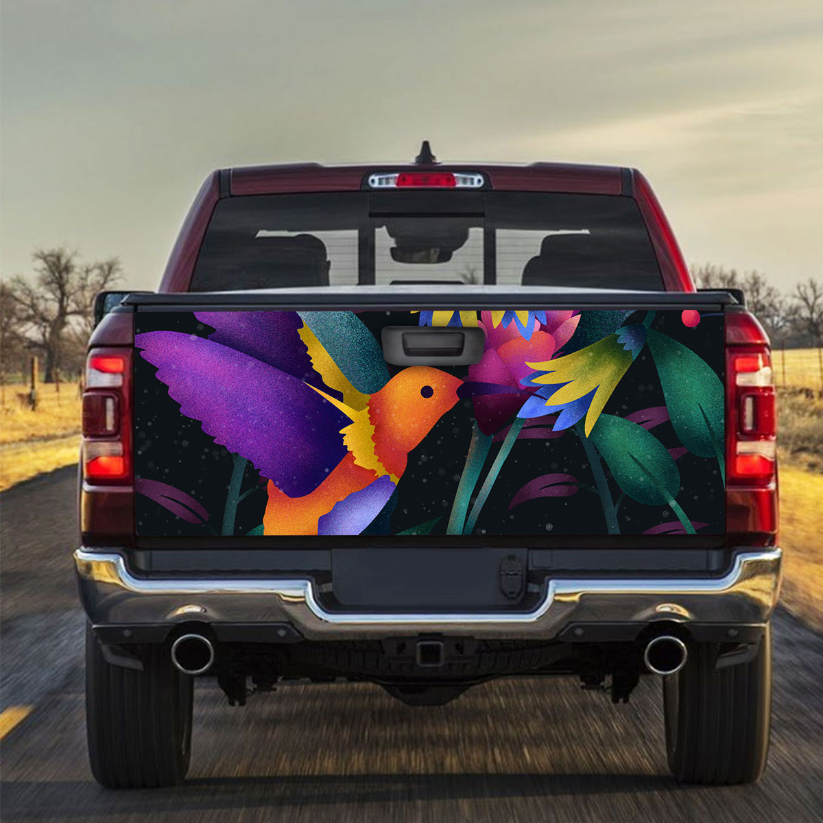 Colorful Humming Bird Truck Bed Decal