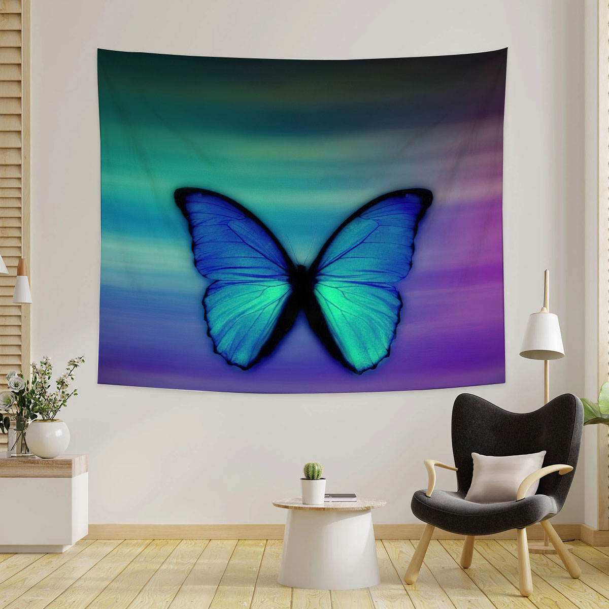 Butterfly At Night Tapestry