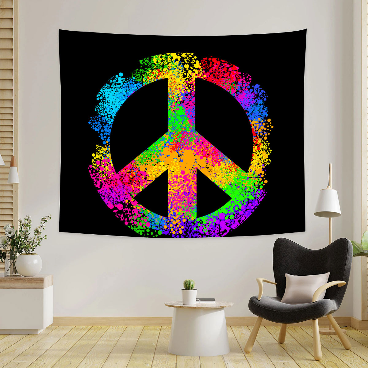 Classic Hippie Peace Tapestry