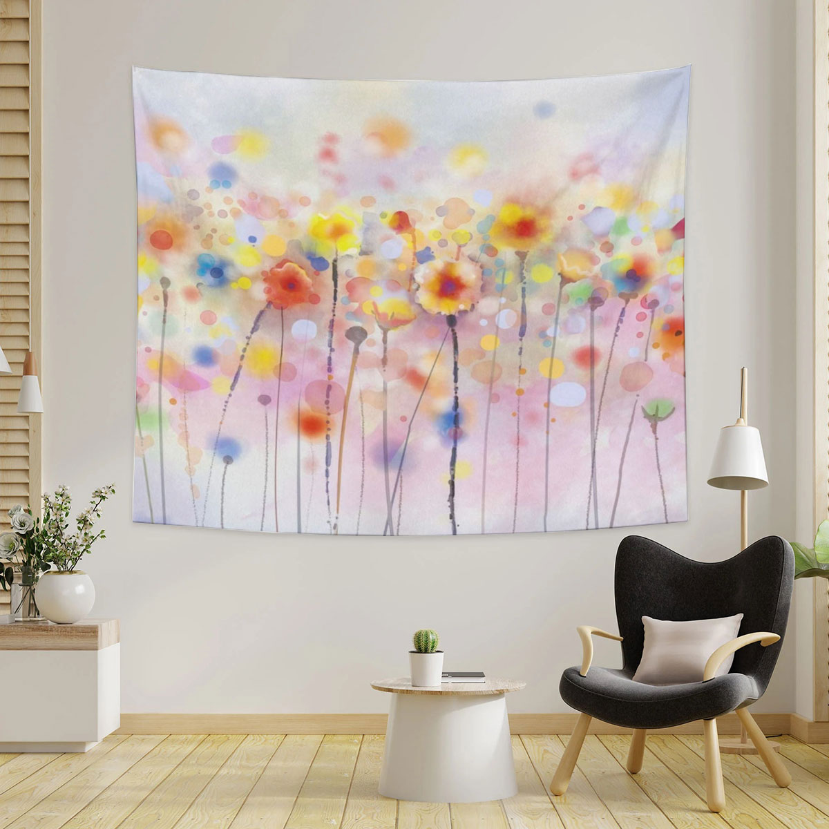 Color Dreamy Flower Tapestry