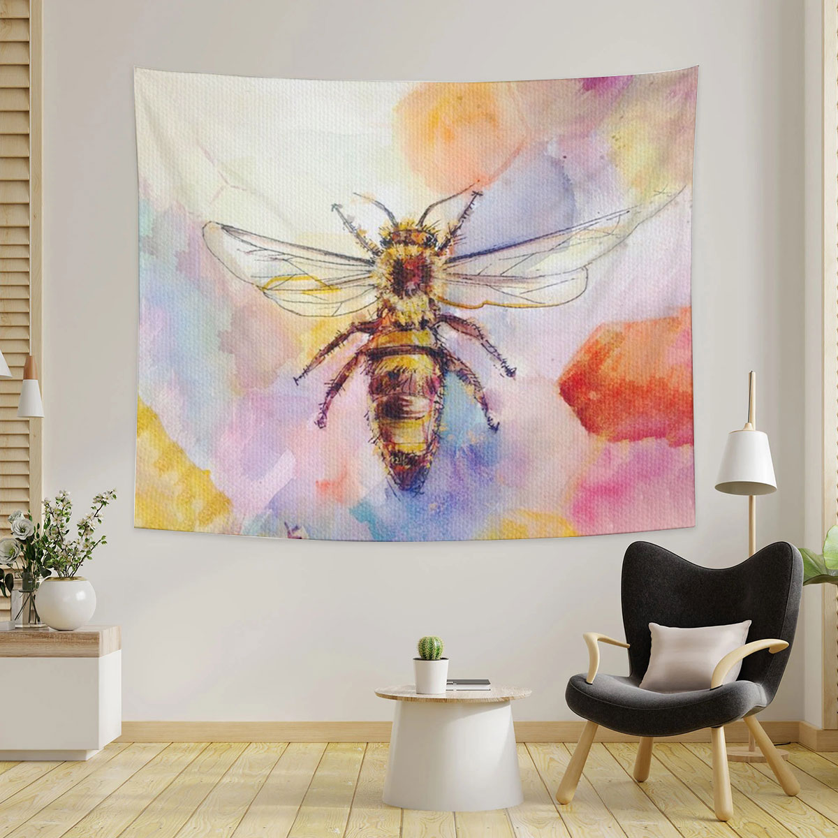 Colorful Bee Tapestry