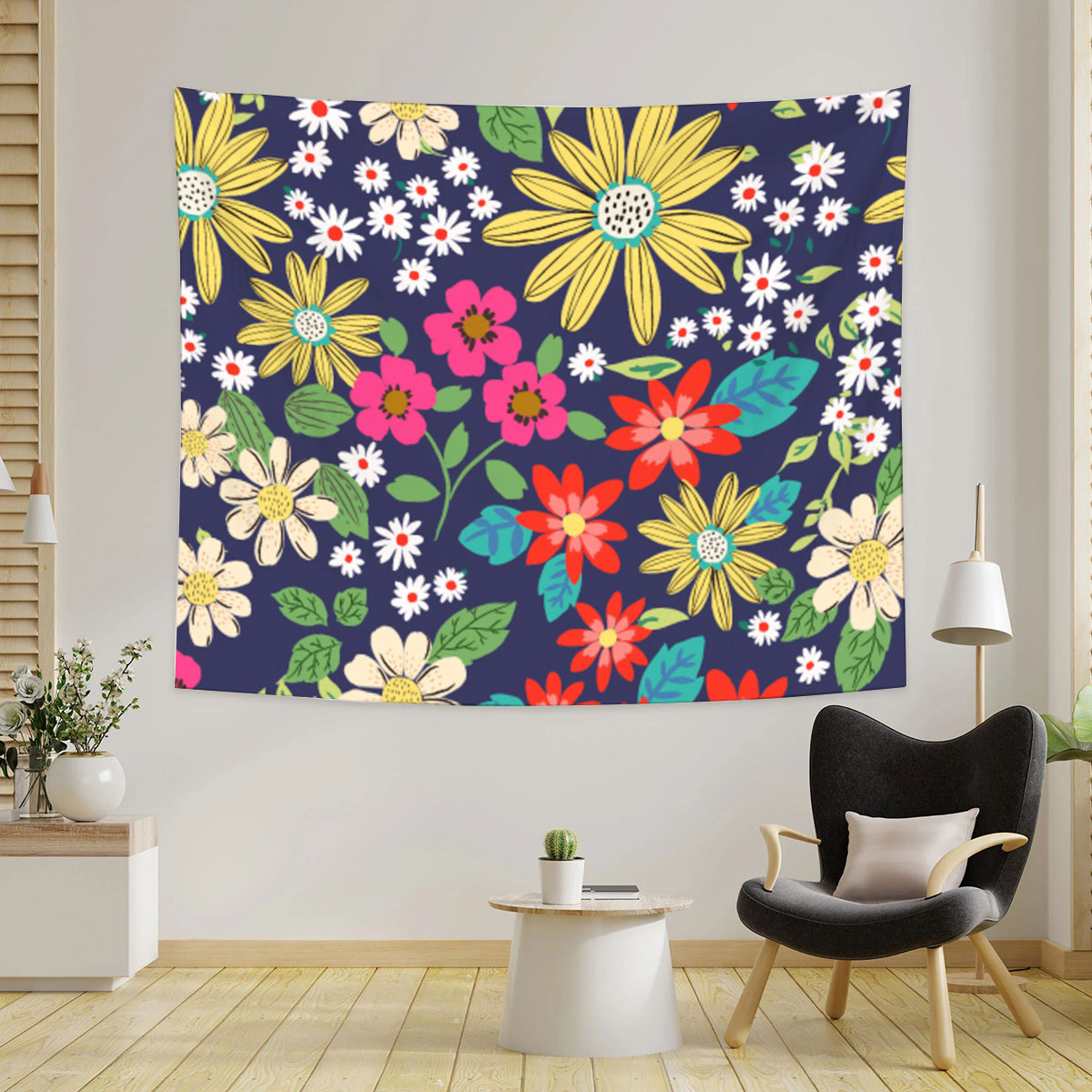 Colorful Daisy Tapestry