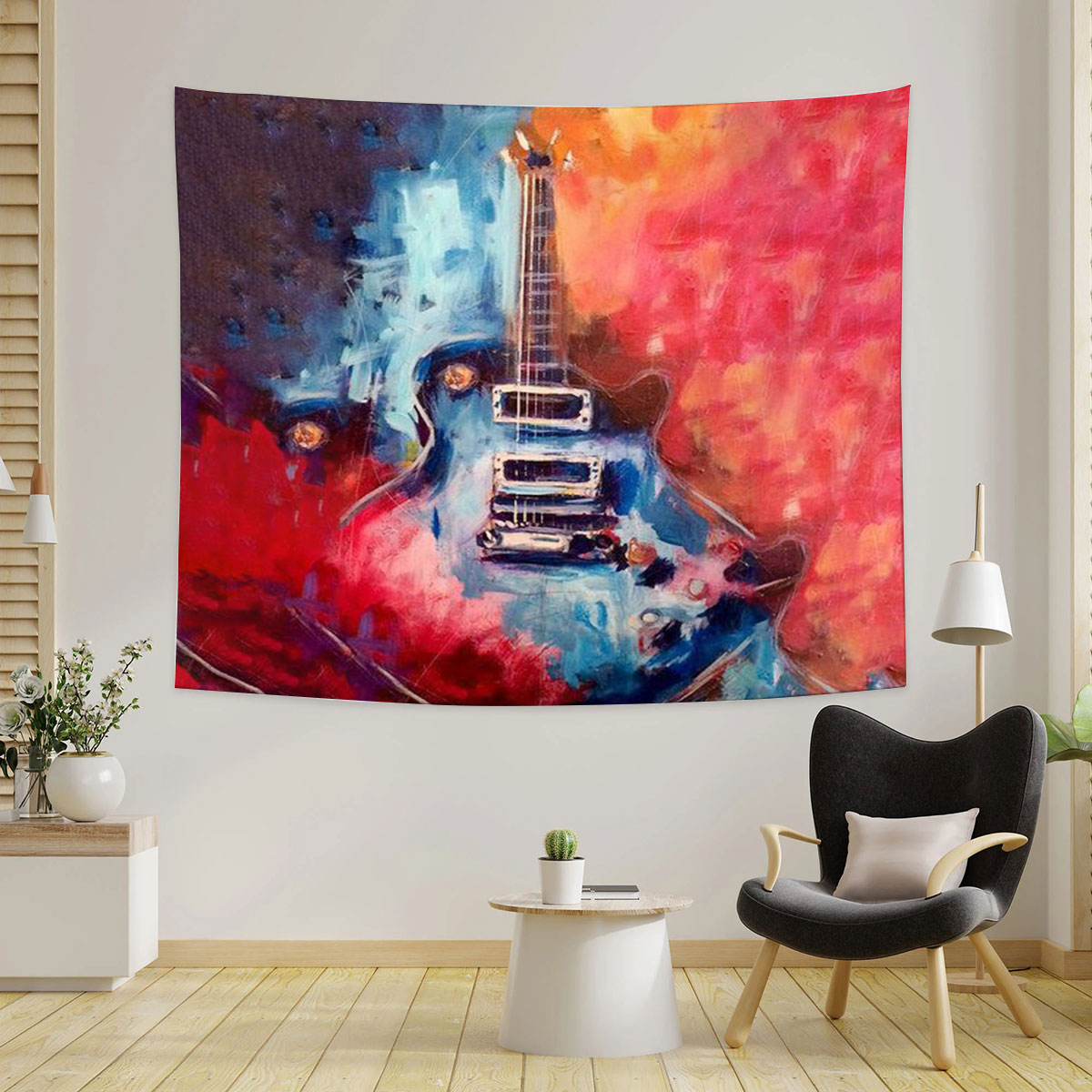 Colorful Guitar Tapestry