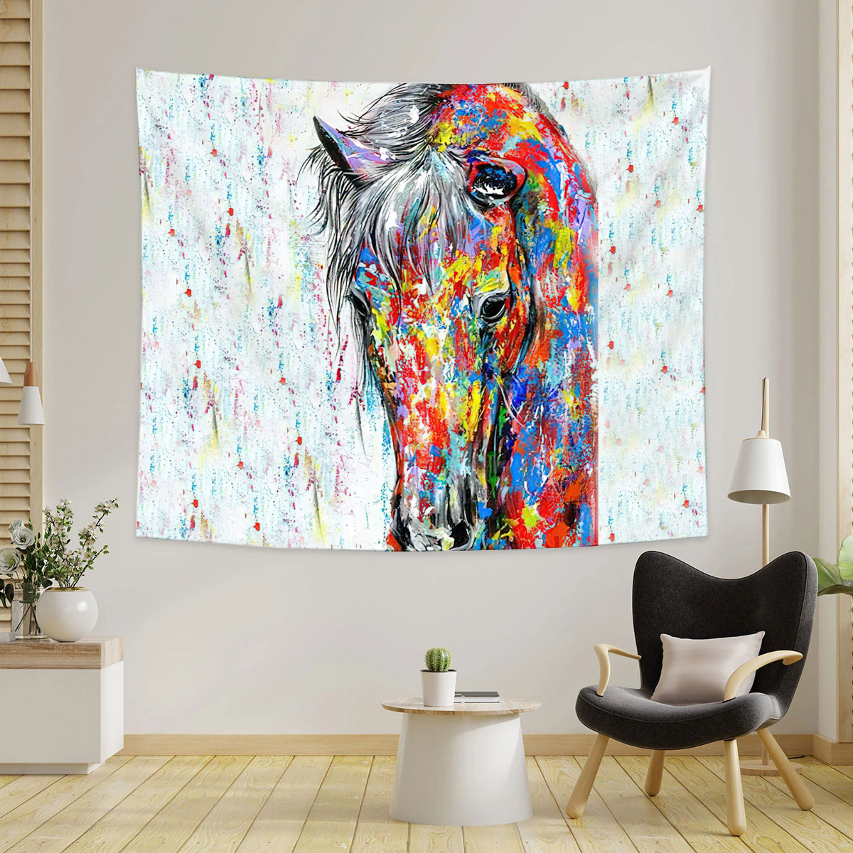 Colorful Horse Tapestry