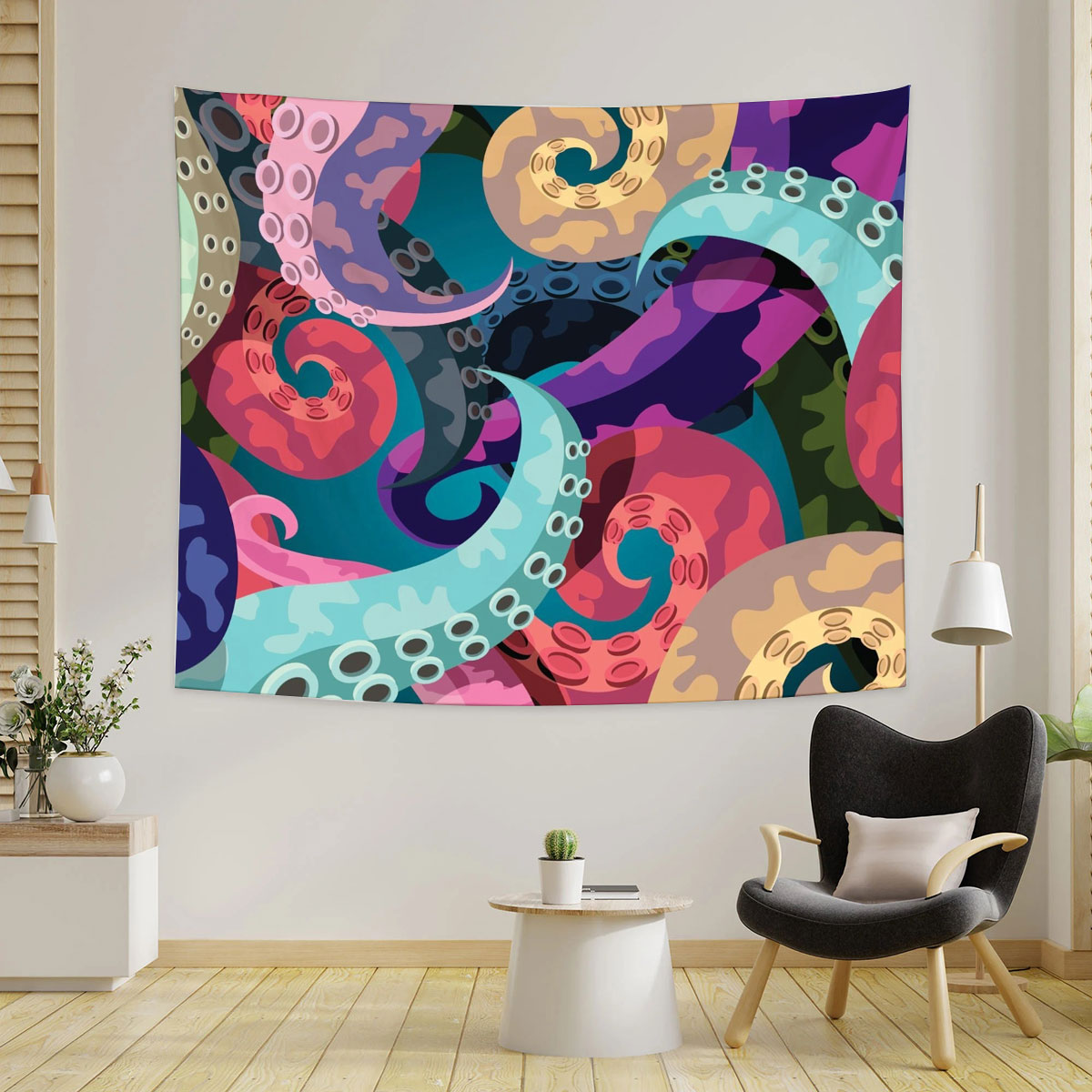 Colorful Octopus Tapestry