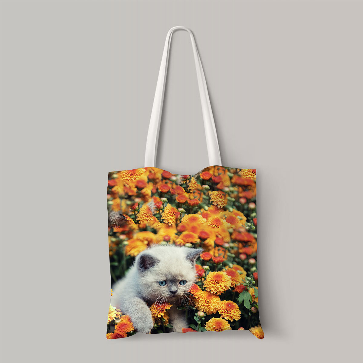 Cat And Flower Totebag