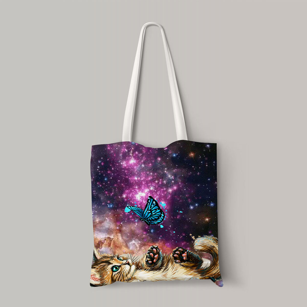 Cat With Butterfly Totebag
