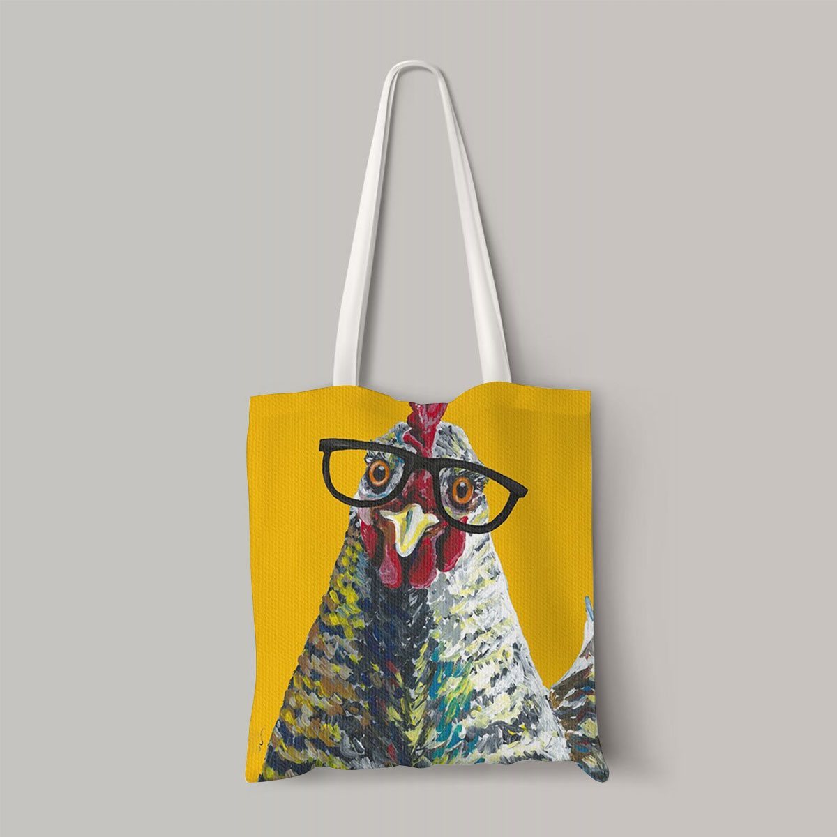 Chicken With Glasses Totebag