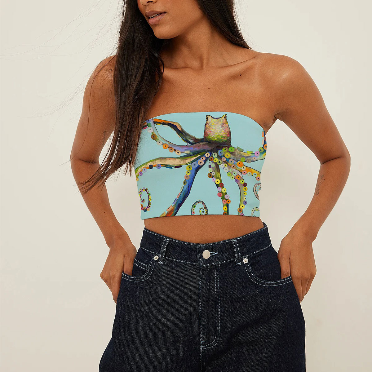 Bright Octopus Tube Top