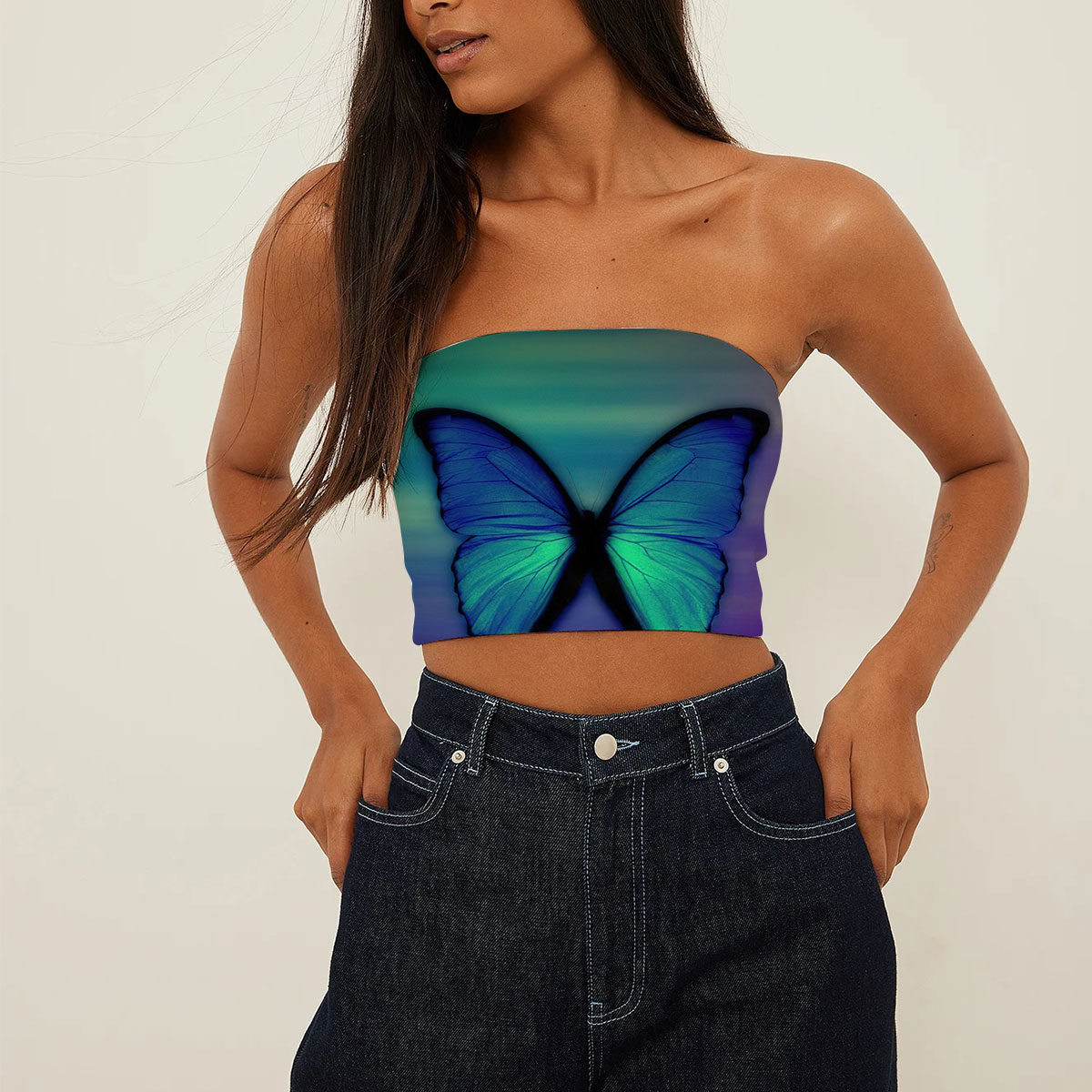 Butterfly At Night Tube Top