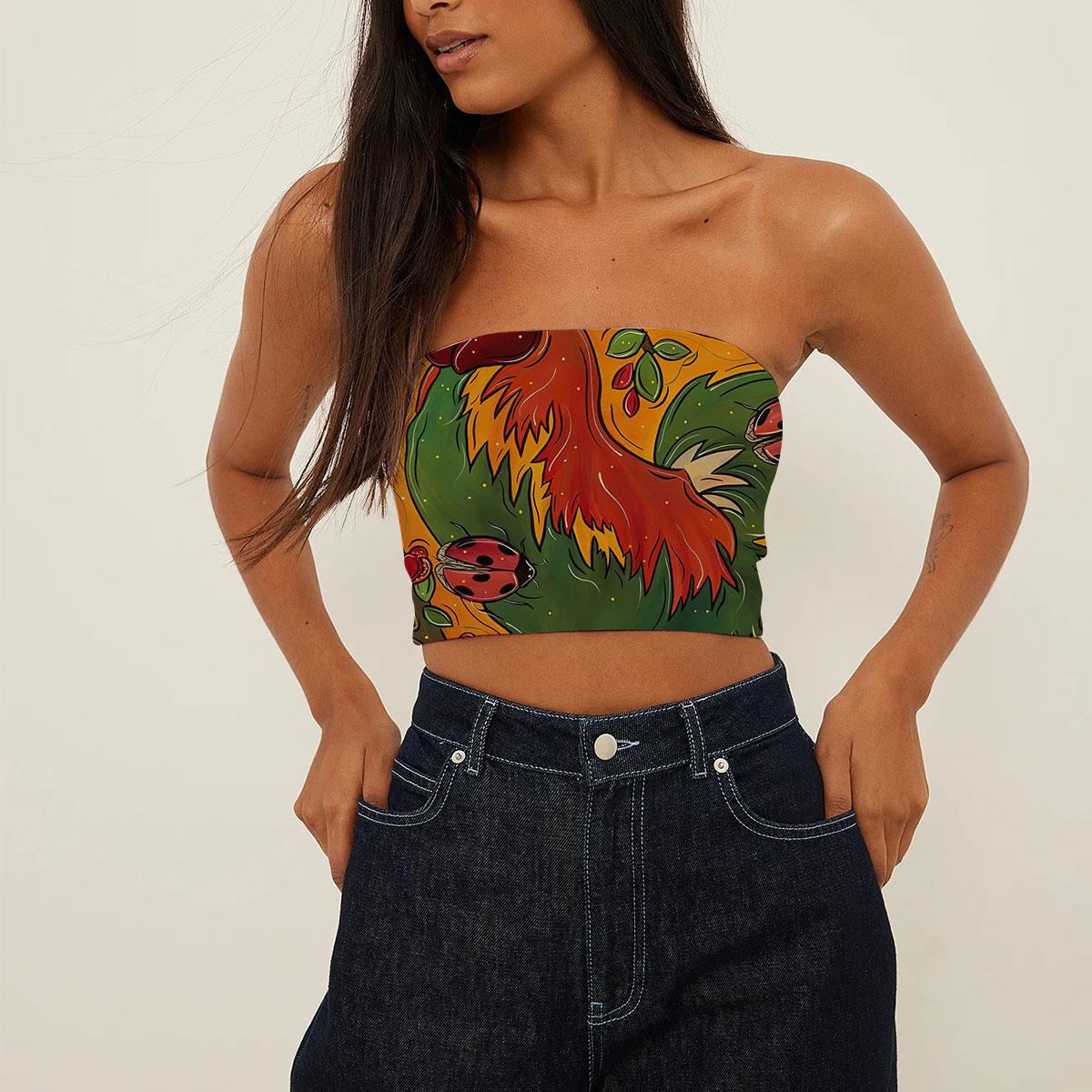 Chicken And Trees Tube Top