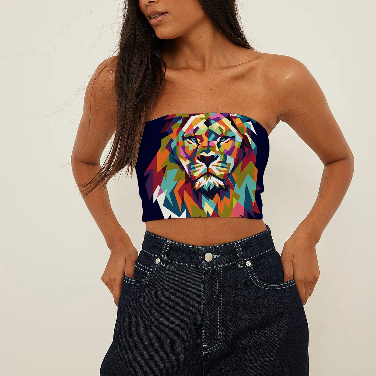 Colorful Lion Tube Top