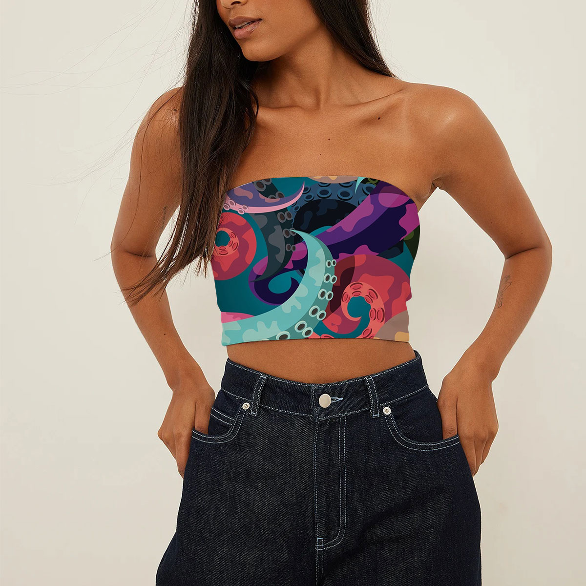 Colorful Octopus Tube Top